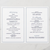 Elegante Trouwprogramma's met Typografie Stofblauw (Achterkant)