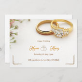 Elegante trouwring met bloemen Bloemrijk Kaart (Voorkant / Achterkant)