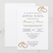 Elegante trouwring Spaanse uitnodiging (Voorkant / Achterkant)