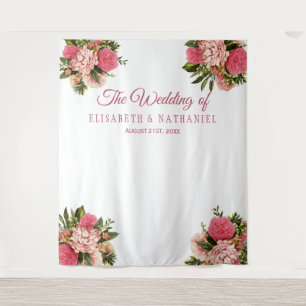 Elegante trouwroze dahlia fotohokje achtergrond wandkleed