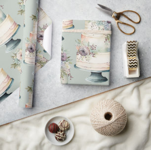 Elegante Trouwtaart Aquarel Cadeaupapier