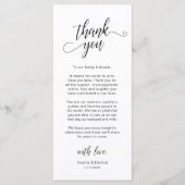 Elegante trouwtafel instelling bedankkaart programma (Voorkant)