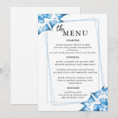 Elegante Trouwtafel Menu Kaarten Flat Menu (Voorkant / Achterkant)