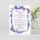 Elegante Trouwtafel Menu Kaarten Flat Menu (Staand voorkant)