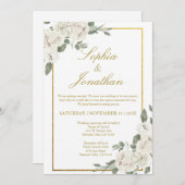 Elegante trouwuitnodiging  kaart (Voorkant / Achterkant)