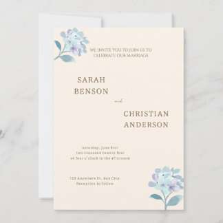 Elegante trouwuitnodiging met bloemendesign kaart