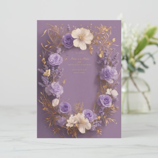 Elegante trouwuitnodiging met romantisch liefdesth save the date (Staand voorkant)