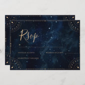 Elegante trouwuitnodiging sterrenhemel RSVP-kaart Kaart (Voorkant / Achterkant)