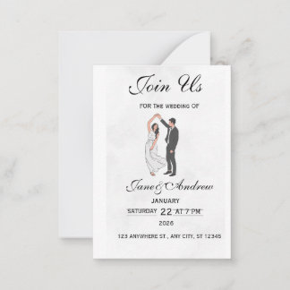 Elegante Trouwuitnodiging Template - Romantische B Notitiekaartje