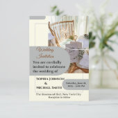 Elegante Trouwuitnodigingskaart – Minimal Botanica RSVP Kaartje (Staand voorkant)