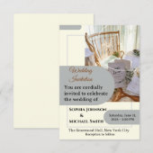 Elegante Trouwuitnodigingskaart – Minimal Botanica RSVP Kaartje (Voorkant / Achterkant)