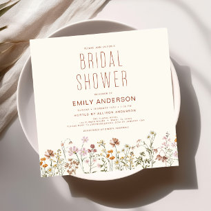 Elegante Tuin Bloemen Aquarel Bruids Shower Kaart