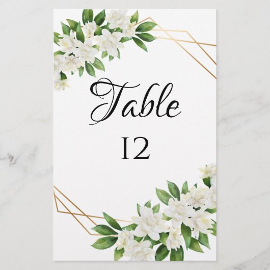 ELEGANTE TUIN BLOEMEN LIJST GROEN TAFELNUMMERS (Voorkant)