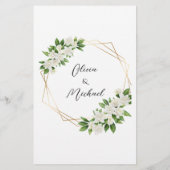 ELEGANTE TUIN BLOEMEN LIJST GROEN TAFELNUMMERS (Achterkant)