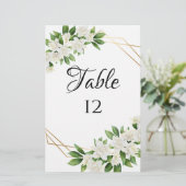 ELEGANTE TUIN BLOEMEN LIJST GROEN TAFELNUMMERS (Staand voorkant)