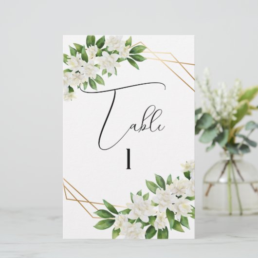 ELEGANTE TUIN BLOEMEN LIJST GROEN TAFELNUMMERS (Staand voorkant)