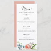 Elegante tuin bloemenbruiloft menu (Voorkant / Achterkant)