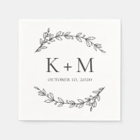 Elegante tuin bruiloft. Zwart-wit botanisch