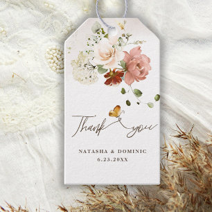 Elegante Tuin met Wilde Bloemen Bedankkaartje Cadeaulabel