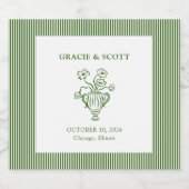 Elegante Tuin Party Hand getrokken Groene bruiloft Sparkling Wijnetiket (Enkel label)