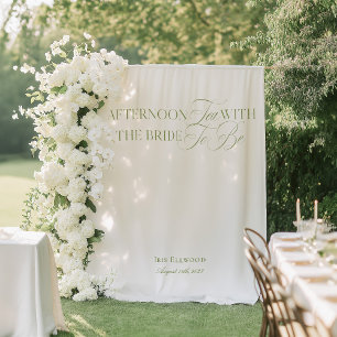 Elegante Tuin Thee Bruidsfeest Achtergronden Banne Wandkleed