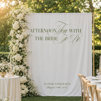 Elegante Tuin Thee Bruidsfeest Achtergronden Wandkleed