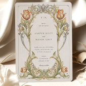 Elégante Tulipe Art Nouveau Faire-part de mariage