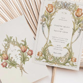 Elégante Tulipe Art Nouveau Faire-part de mariage