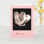 Élégante Tulipe 'L'amour est ....' Carte de voeux  (Fleur jaune)