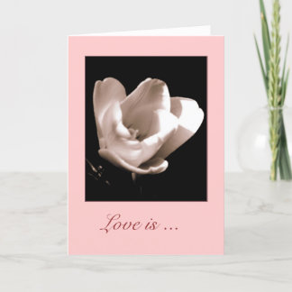 Élégante Tulipe 'L'amour est ....' Carte de voeux 