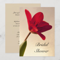 Elégante Tulipe Rouge nuptiale Invitation à la dou