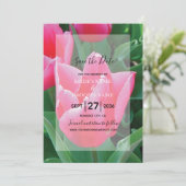 Élégante Tulipes Roses Invitations de mariage (Debout devant)