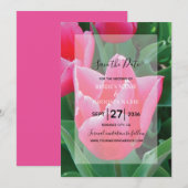 Élégante Tulipes Roses Invitations de mariage (Devant / Derrière)