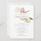 Elegante Tulp Baby Shower Uitnodiging (Voorkant)