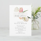 Elegante Tulp Baby Shower Uitnodiging (Staand voorkant)