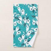 Elegante Tulp Bloem Patroon Botanische Kunst Ontwe Bad Handdoek (Handdoek)