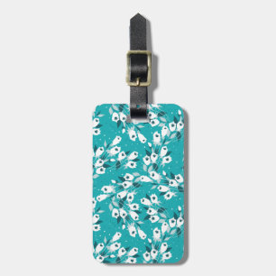 Elegante Tulp Bloem Patroon Botanische Kunst Ontwe Bagagelabel