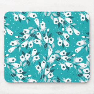 Elegante Tulp Bloem Patroon Botanische Kunst Ontwe Muismat