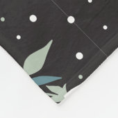 Elegante Tulp Bloem Patroon Zwarte Achtergrond Fleece Deken (Hoek)