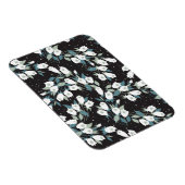 Elegante Tulp Bloem Patroon Zwarte Achtergrond Magneet (Rechterzijde)