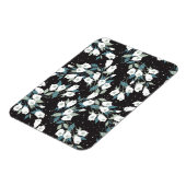 Elegante Tulp Bloem Patroon Zwarte Achtergrond Magneet (Linkerzijde)