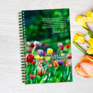 Elegante Tulp Bloementuin gepersonaliseerd Notitieboek