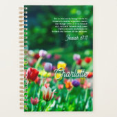 Elegante Tulp Bloementuin gepersonaliseerd Planner (Voorkant)