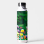 Elegante Tulp Bloementuin gepersonaliseerd Waterfles (Links)