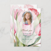 Elegante tulp Eerste Communie Bedankkaart (Voorkant / Achterkant)