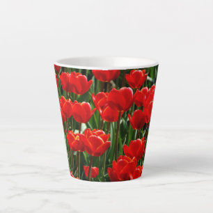 Elegante Tulp en Roos Bloemige Bloemen Fotografie Latte Mok