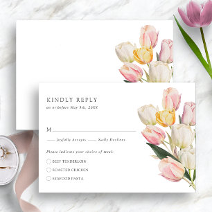 Elegante Tulp RSVP-kaart RSVP Kaartje