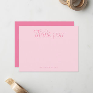 Elegante Tulp-Typografie Roze Bruiloft Notitiekaartje