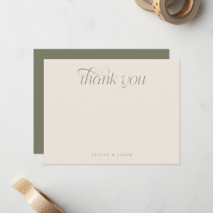 Elegante Tulp Typography Saliegroen Trouw Notitiekaartje