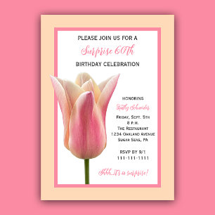 Elegante Tulp Verrassingsfeest 60e Verjaardag Part Kaart